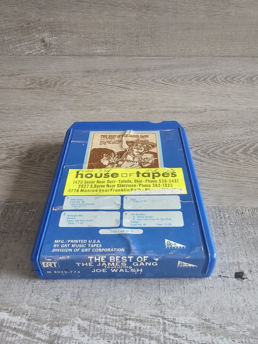 The Best Of The James Gang Featuring Joe Walsh 8 Track Tape